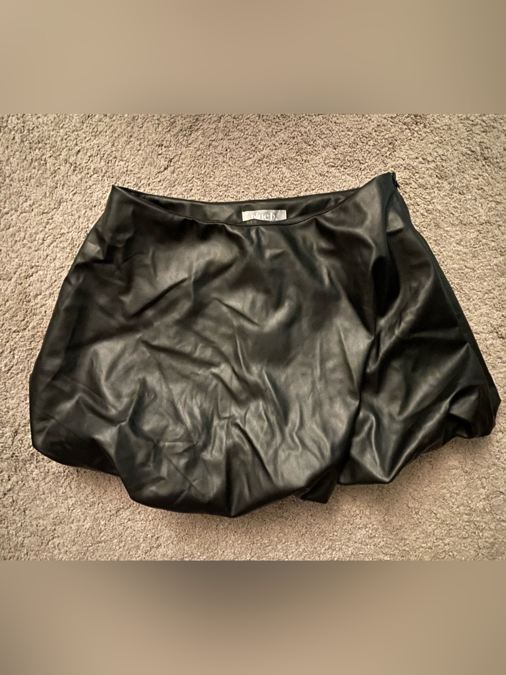 Black Faux Leather Mini Skirt